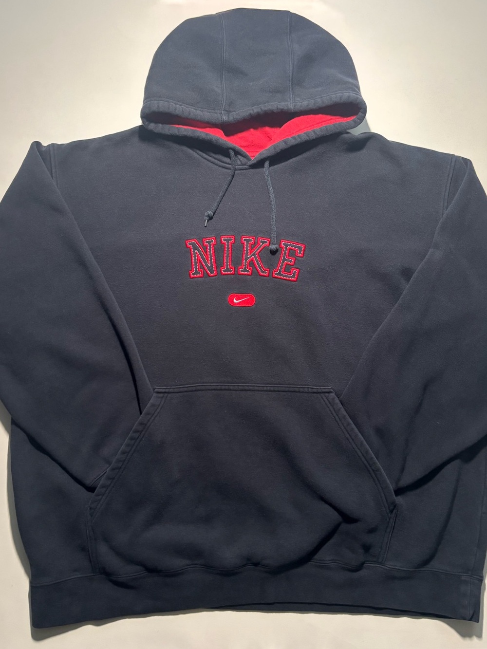 Vintage 2000s nike sellout black and red boxy hoodie size xl